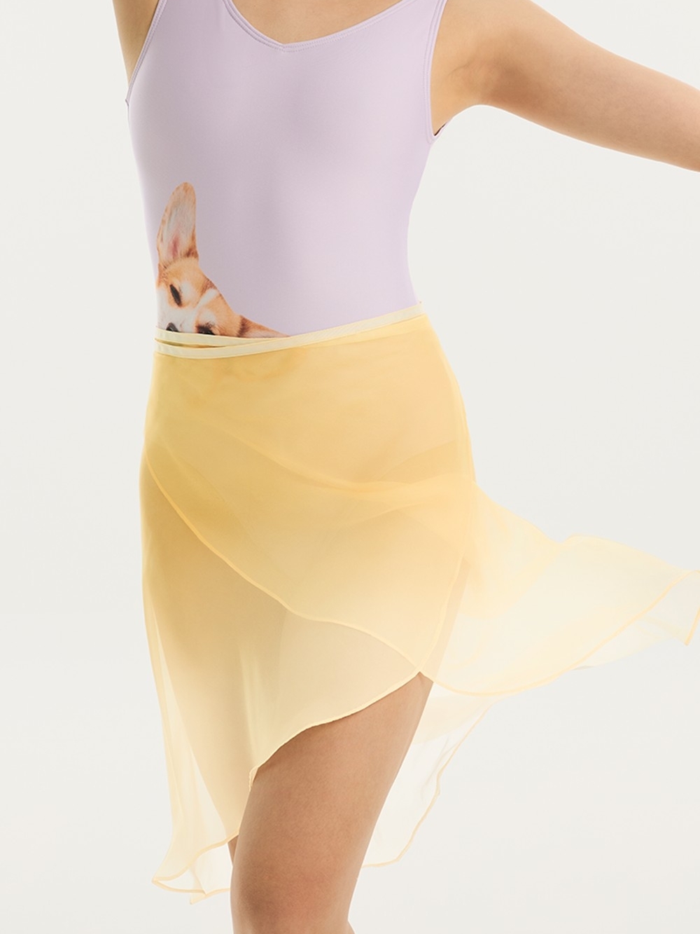 Cloud & Victory Ombre Ballet Wrap Skirt In Buttermilk